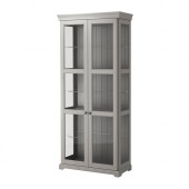 LIATORP Glass-door cabinet, gray - 402.688.84