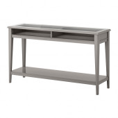 LIATORP Sofa table, gray, glass - 102.781.01