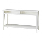 LIATORP Sofa table, white, glass - 001.050.64