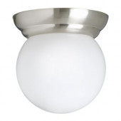 LILLHOLMEN Ceiling/wall lamp, nickel plated, white - 700.825.11