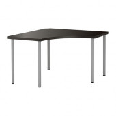 LINNMON /
ADILS Corner table, black-brown, silver color - 999.321.73