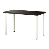 LINNMON /
ADILS Table, black-brown, white - 199.325.58