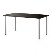 LINNMON /
ADILS Table, black-brown, silver color - 899.326.68