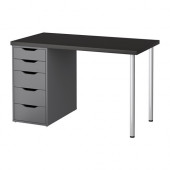 LINNMON /
ALEX Table, black-brown, gray - 890.471.17