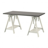 LINNMON /
FINNVARD Table, gray, white - 590.473.07