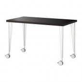 LINNMON /
KRILLE Table, black-brown, white - 490.019.46