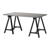 LINNMON /
ODDVALD Table, gray, black - 690.020.11