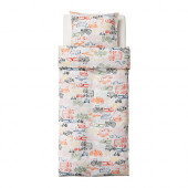 LJUDLIG Duvet cover and pillowcase(s), multicolor - 802.643.51