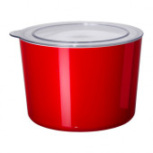 LJUST Jar with lid, red, clear - 401.933.65