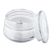 LUGGA Scented candle in glass, Fresh linen, white - 502.592.14