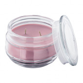 LUGGA Scented candle in glass, 2 wicks, Blossoming romance pink - 102.592.11