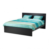 MALM Bed frame, high, black-brown, Luröy - 690.094.75