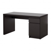 MALM Desk, black-brown - 002.141.57
