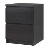 MALM 2-drawer chest, black-brown - 001.033.43