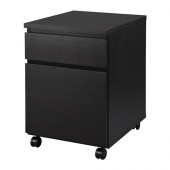 MALM Drawer unit on casters, black-brown - 902.622.95