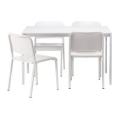 MELLTORP Table and 4 chairs, white - 690.107.04