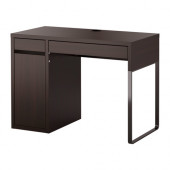 MICKE Desk, black-brown - 102.447.43