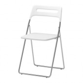 NISSE Folding chair, high gloss white, chrome plated - 101.150.67