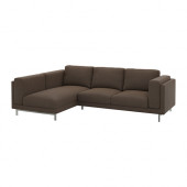 NOCKEBY Cover for loveseat with chaise, left, Tenö brown - 202.838.33