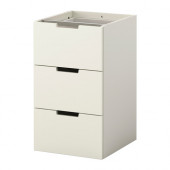 NORDLI Modular 3-drawer chest, white - 302.727.06
