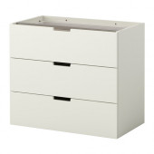NORDLI Modular 3-drawer chest, white - 902.727.08