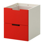 NORDLI Modular 2-drawer chest, red, white - 902.886.86
