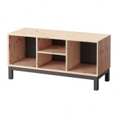 NORNÄS Bench with storage compartments, pine, gray - 702.825.72