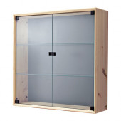 NORNÄS Glass-door wall cabinet, pine - 002.822.50