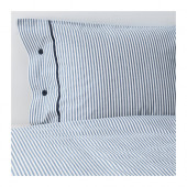 NYPONROS Duvet cover and pillowcase(s), white/blue - 001.891.53