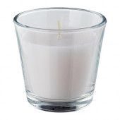 OMTALAD Scented candle in glass, white Silky musk, white - 102.807.26