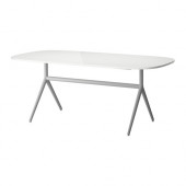 OPPEBY Table, gray white, Oppmanna high gloss white gray - 290.403.69