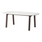 OPPEBY Table, dark brown white, Västanå high gloss white dark brown - 090.403.65