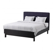 OPPLAND Bed frame, stained ash brown stained ash veneer, gray dark gray - 590.402.40
