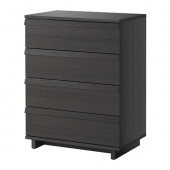OPPLAND 4-drawer chest, brown stained ash veneer - 602.691.56