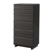 OPPLAND 6-drawer chest, brown stained ash veneer - 602.691.61