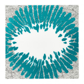 PÅBÖRJA Place mat, patterned turquoise - 102.362.48