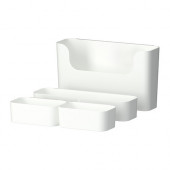 PLUGGIS 7-piece container set with rail, white - 502.347.04