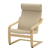 POÄNG Chair, birch veneer, Isunda beige - 190.107.87