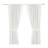 RITVA Curtains with tie-backs, 1 pair, white - 401.119.92