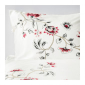RÖDBINKA Duvet cover and pillowcase(s), white, floral patterned - 402.692.56