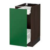 SEKTION Base cabinet with pull-out storage, brown Maximera, Flädie green - 390.412.31
