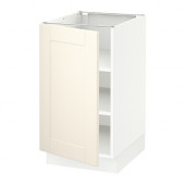 SEKTION Base cabinet with shelves, white, Grimslöv off-white - 590.288.46