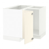 SEKTION Corner base cabinet for sink, white, Grimslöv off-white - 190.328.50