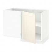 SEKTION Corner base cabinet with shelf, white, Grimslöv off-white - 790.328.52