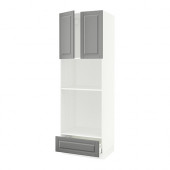 SEKTION Hi cab oven/micro w/drawer/2 doors, white Maximera, Bodbyn gray - 790.385.71