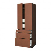 SEKTION High cabinet w/2 doors & 5 drawers, brown Maximera, Grimslöv medium brown - 390.331.46