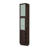SEKTION High cabinet w 2 glass door/1 door, brown, Ekestad brown - 990.416.00
