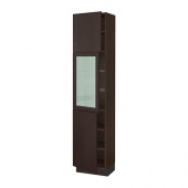 SEKTION High cabinet w glass door/2 doors, brown, Ekestad brown - 490.416.07
