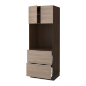 SEKTION High oven cabinet/2 drawers+2 doors, brown Förvara, Brokhult walnut - 090.457.49