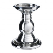 SKIMMER Block candle holder, glass, silver color - 301.235.56